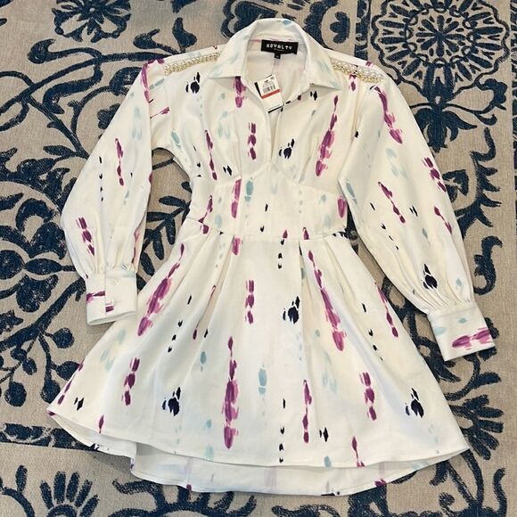 New With Tags ROYALTY BY MALUMA Tie dye jean dress XS - Picture 2 of 5